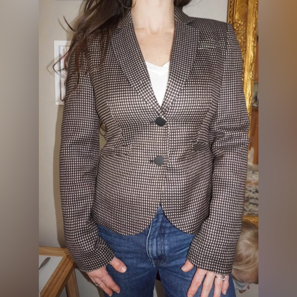 Vintage Y2K Calvin Klein Size 2 Classic Women’s Blazer Black & Tan